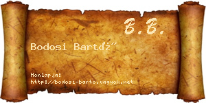Bodosi Bartó névjegykártya